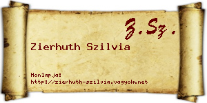 Zierhuth Szilvia névjegykártya