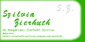 szilvia zierhuth business card